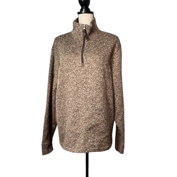 Old Navy XL Men’s Brown Heathered Quarter-Zip Pullover Sweater – Made in Egypt - Picture 1 of 6
